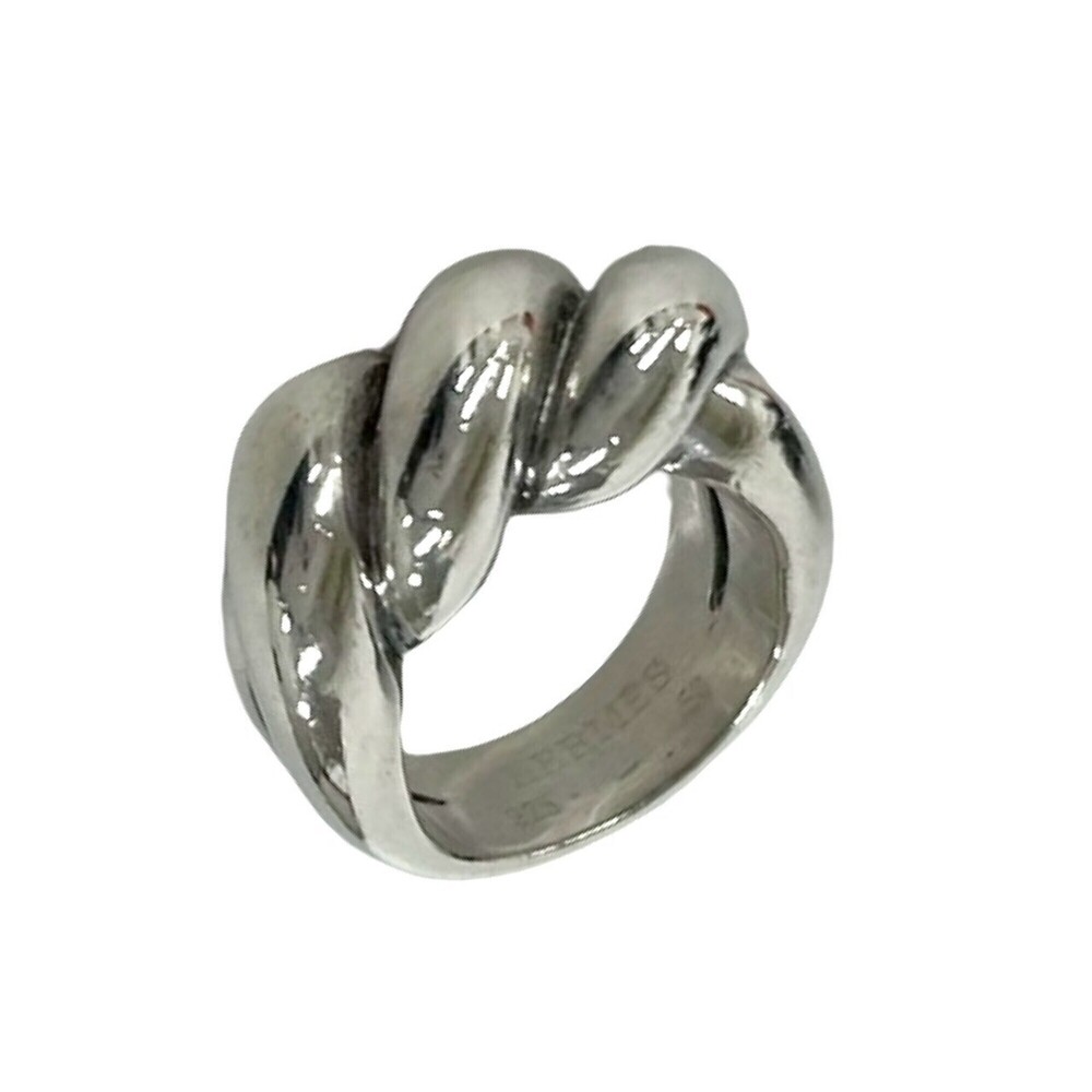 HERMES Torsade Ring, Sterling Silver 925, Size #50, Accessory, Jewelry, Silve...